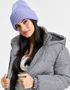 Pieces Recycled Polyester Ribbed Beanie In Pale Blue-blues