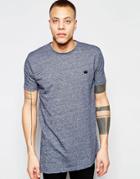 Kubban Nibbed Asymmetric Long Line T-shirt - Black