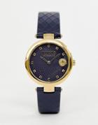 Versus Versace Buffle Bay Sp8703 0018 Leather Watch In Navy - Navy