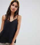 Asos Design Petite Eco Swing Cami With Double Layer - Black