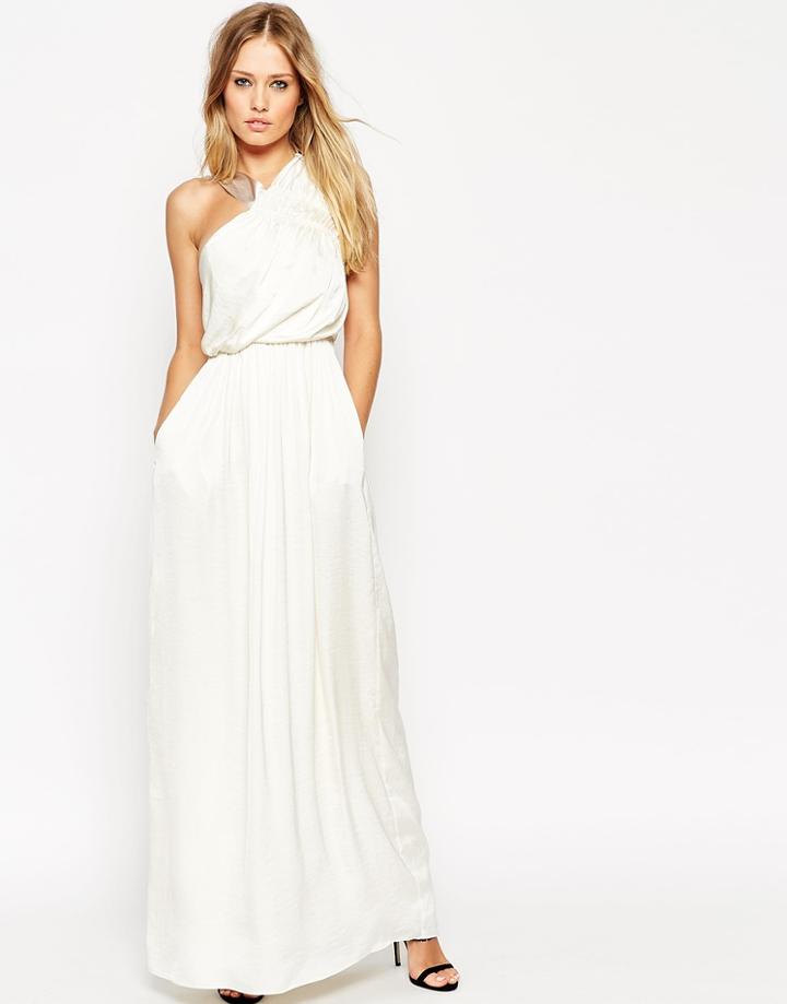 Needle & Thread Satin Bow Maxi Dress - Cream