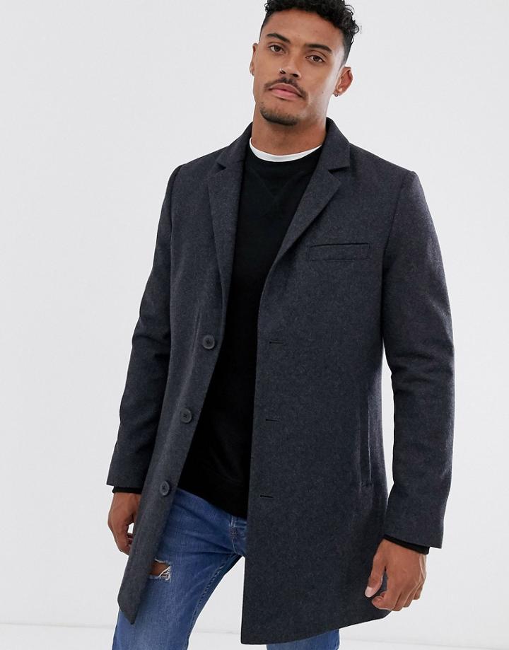 Farah Ruxton Overcoat In Charcoal-gray