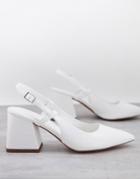 Asos Design Sydney Slingback Mid Heels In White
