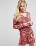First & I Printed Romper - Red