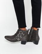 Asos Affia Multi Buckle Ankle Boot - Gray