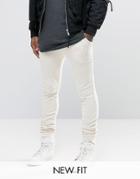 Asos Super Skinny Joggers In Off White - Beige