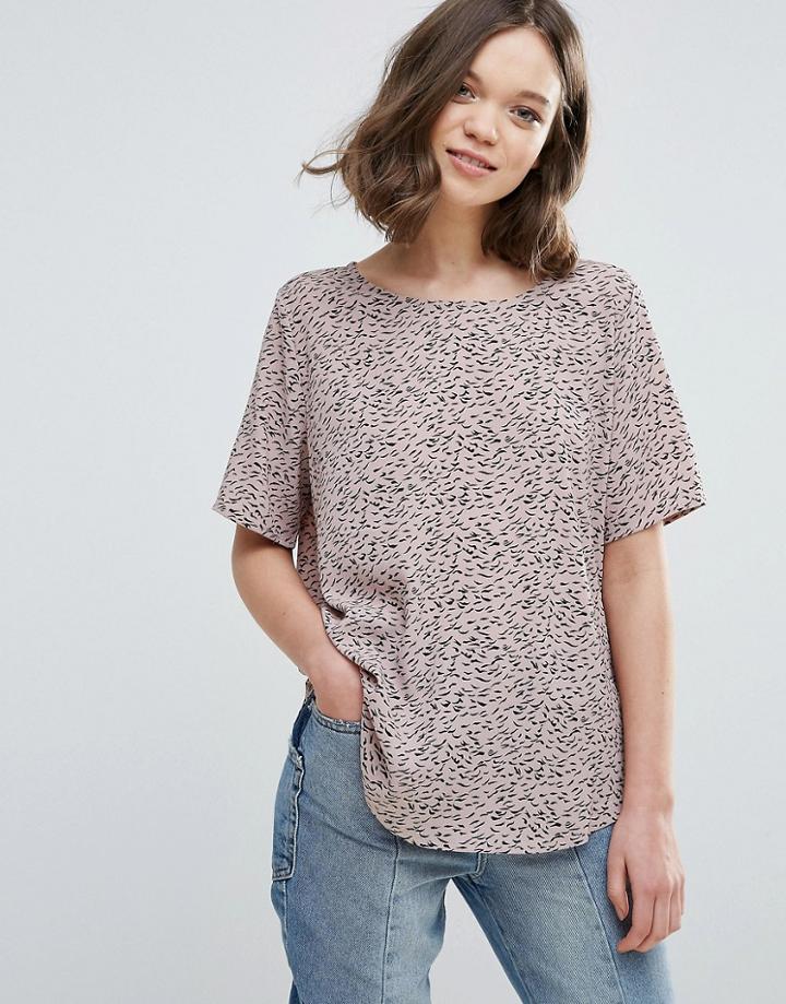 Mbym Printed Shift Top - Black