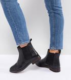 Dune Wide Fit Quentons Leather Flat Ankle Chelsea Boots - Black