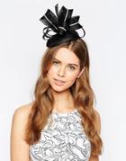 Elegance Fascinator Pillbox Headband With Rhinestone Trim - Black