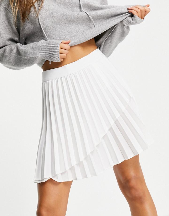 Stradivarius Pleated Tennis Mini Skirt In White