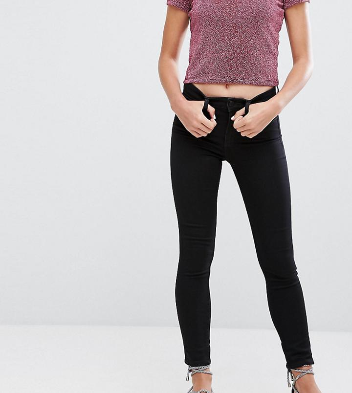 Monki Mocki Cropped Slim Mid Waist Jeans-black