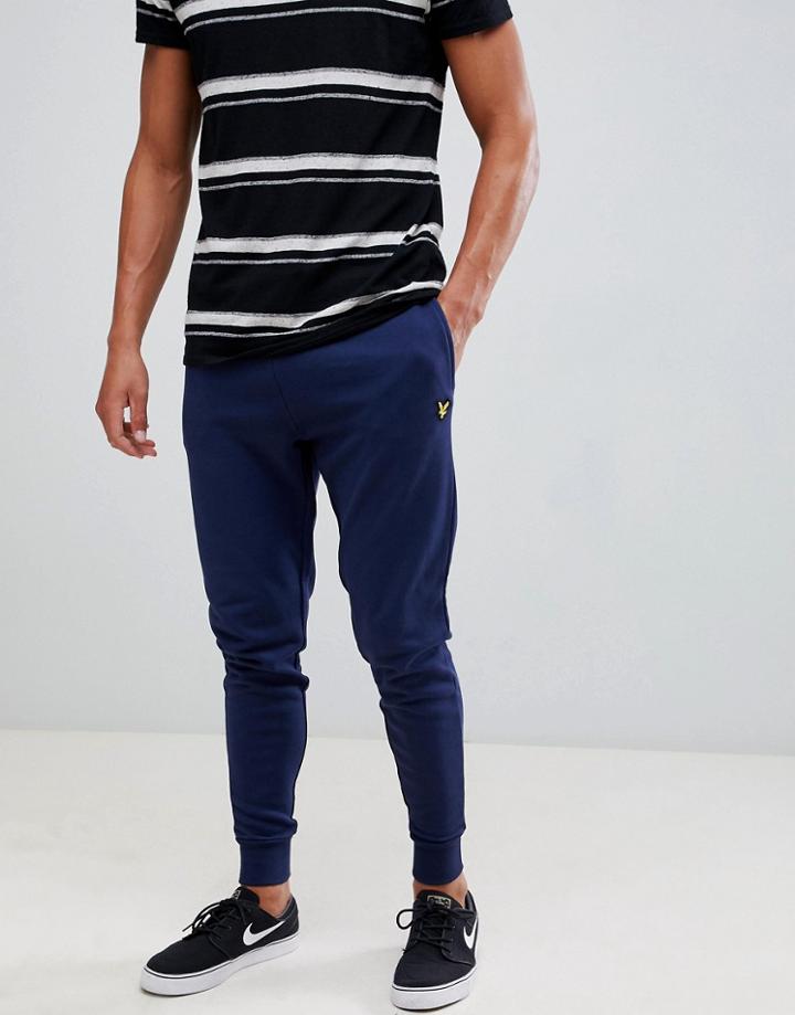 Lyle & Scott Skinny Logo Joggers In Navy - Navy