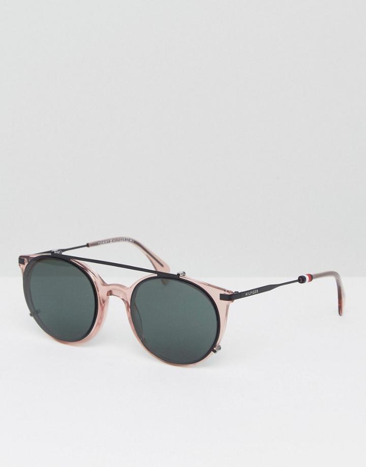 Tommy Hilfiger Metal Round Sunglasses In Pink - Pink