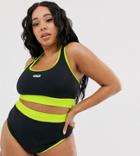 Asos Curve 4505 Cross Back Bikini Top-black