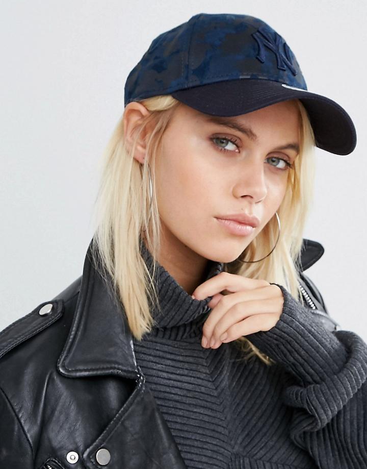 New Era 9 Forty Cap In Camo Navy - Navy