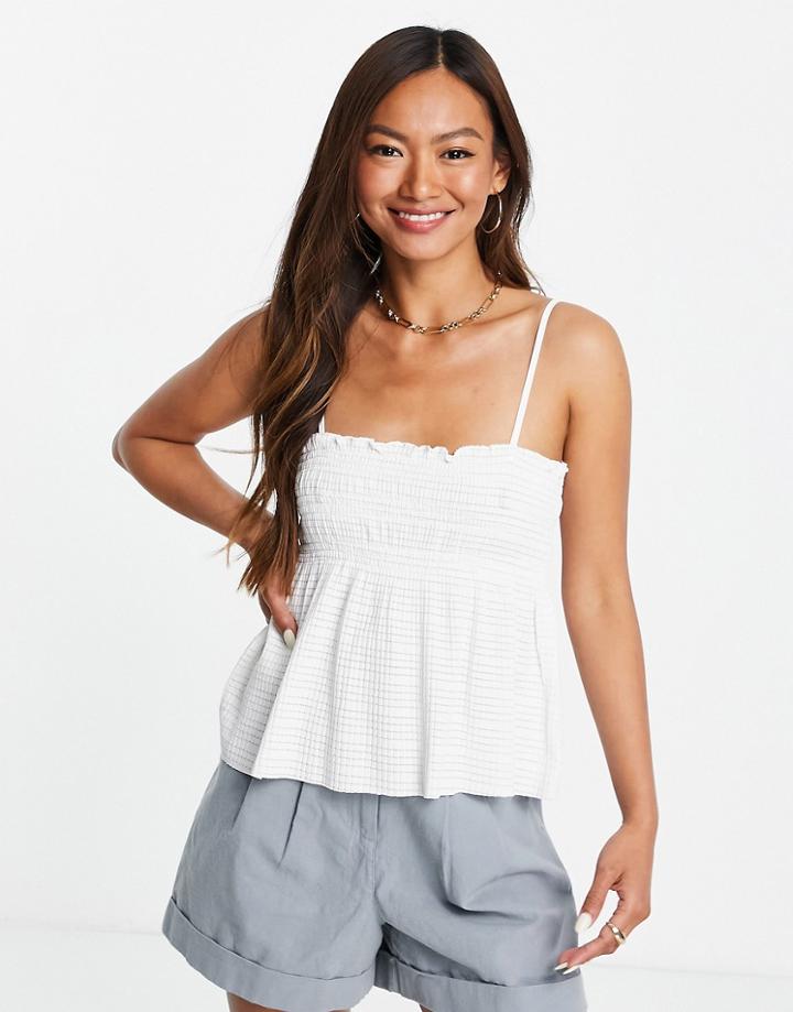 Mango Strappy Camisole Top In White