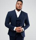 Asos Design Plus Super Skinny Fit Suit Jacket In Navy