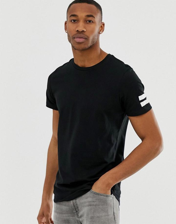 Jack And Jones Arm Stripe T-shirt - Black