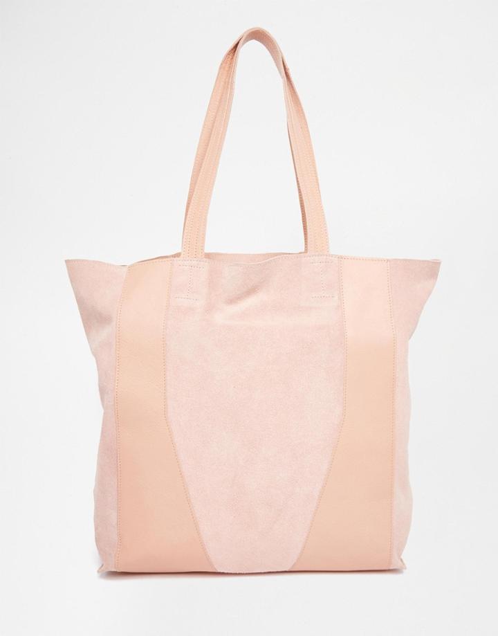 Urbancode Relaxed Leather Shopper Bag - Blush