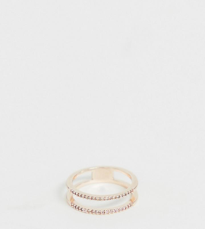 Aldo Quartier Eternity Embellished Ring In Rose Gold - Gold