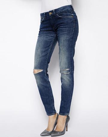 7 For All Mankind Skinny Ripped Jean