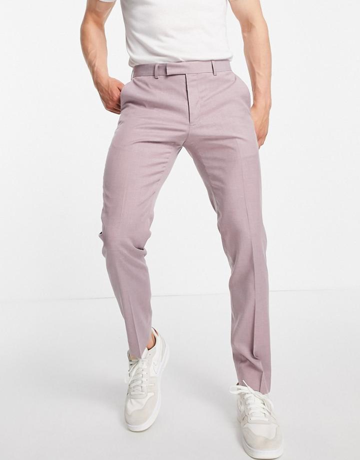 Moss London Suit Trousers In Dusty Pink