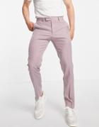 Moss London Suit Trousers In Dusty Pink