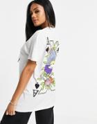 Hnr Ldn Oversized T-shirt With Card Back Print In White