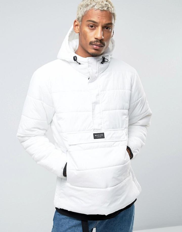Nicce London Padded Overhead Jacket - White