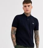 Fred Perry Plain Polo Shirt In Navy Exclusive At Asos