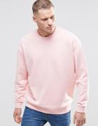 Asos Oversized Sweatshirt In Pink - Strawberry Cream