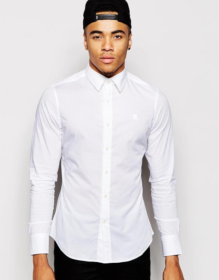 G-star Shirt Valdo Core Office Stretch Poplin - Wh1