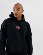 Hnr Ldn Embroidered Lotus Hoodie-black