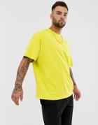 Asos Design Oversized Fit T-shirt With Crew Neck In Yellow-green