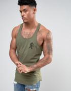 Gym King Racer Back Tank In Muscle Fit - Green