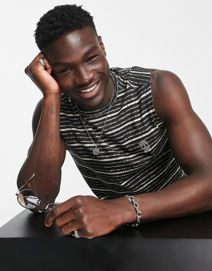 Bolongaro Trevor Striped Tank Top In Black