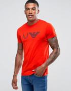 Armani Jeans T-shirt With Aj & Eagle Logo In Slim Red - Red