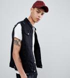 Sixth June Sleeveless Denim Jacket In Black Exclusive To Asos - Black