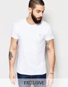 Farah T-shirt With F Logo Muscle Fit Exclusive - White
