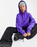 Weekday Core Organic Cotton Blend Oversized Hoodie In Bright Purple