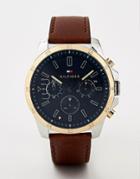 Tommy Hilfiger Decker Leather Watch 48m - Brown