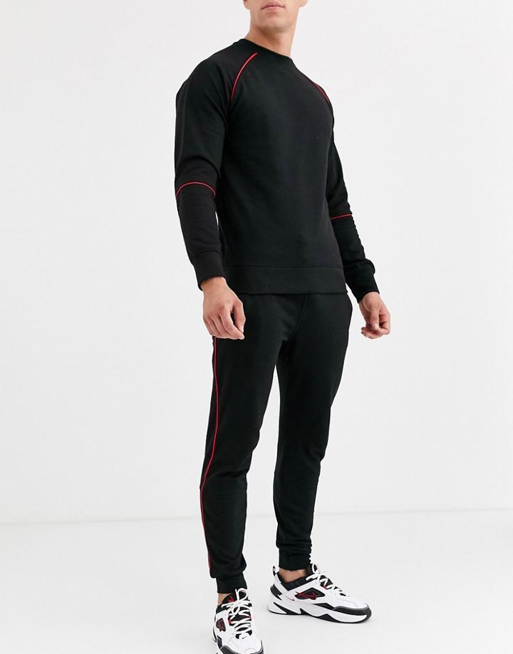 Another Influence Slim Fit Jogger With Red Piping