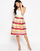 Lashes Of London Marvel Jacquard Midi Prom Skirt - Multi
