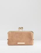 Dune Frame Purse With Card Pocket In Mock Reptile - Tan