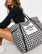 Skinny Dip Karma Ditsy Floral Oversized Tote Bag In Black Gingham