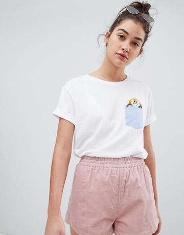 We Are Hairy People Organic Cotton Boyfriend T-shirt With Hand Painted Slow Loris - White