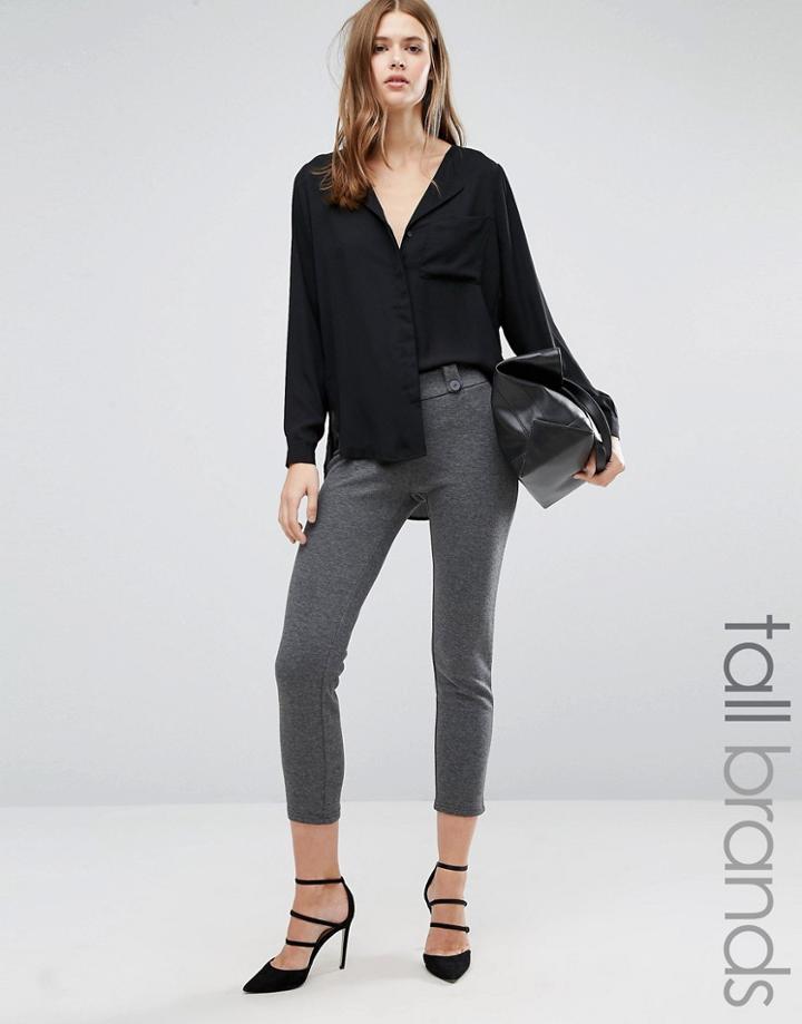 Vero Moda Tall Cropped Tailored Pant - Gray