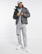 The Couture Club Essential Puffer Jacket In Gray
