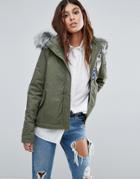 Ax Paris Parka With Badging - Green