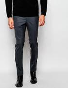 Noak Pants In Skinny Fit With Contrast Turn Up - Charcoal